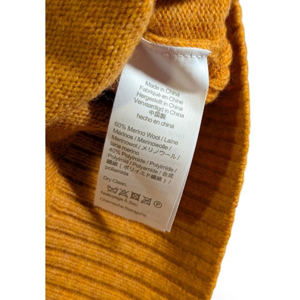 J Crew Rugged Merino Sweater Mens Medium Mustard Gold Wool Blend - Picture 7 of 7